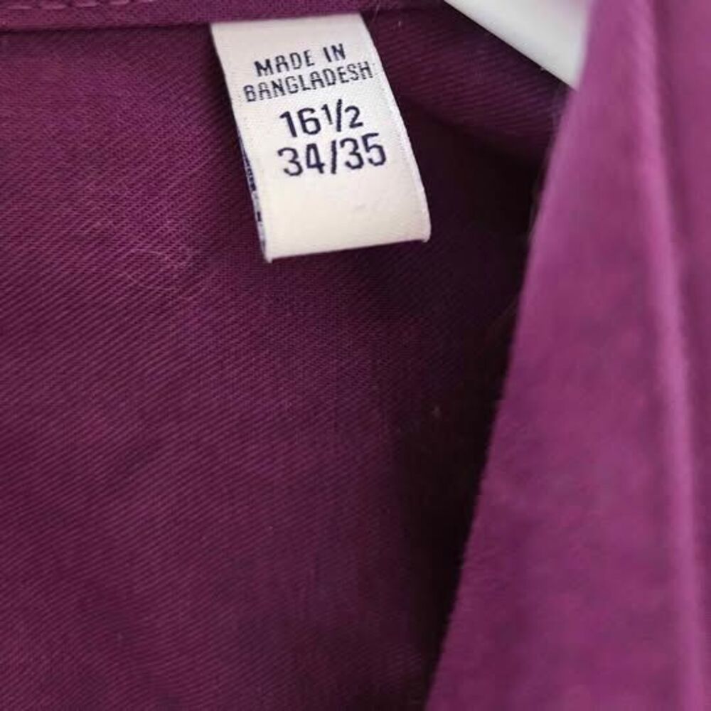 Mens Purple IZOD 16 1/2 34/35 BUTTON DOWN SHIRT - Picture 3 of 5